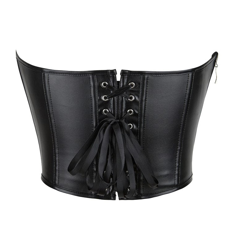 Women's Gothic Plunging Side Zip Lace-up Overbust Corset - Image 3
