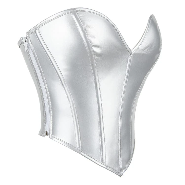 Women's Gothic Plunging Side Zip Lace-up Overbust Corset - Image 6