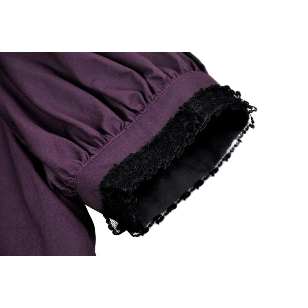 Women's Gothic Puff Sleeved Frilly Collar Shirt - Image 16