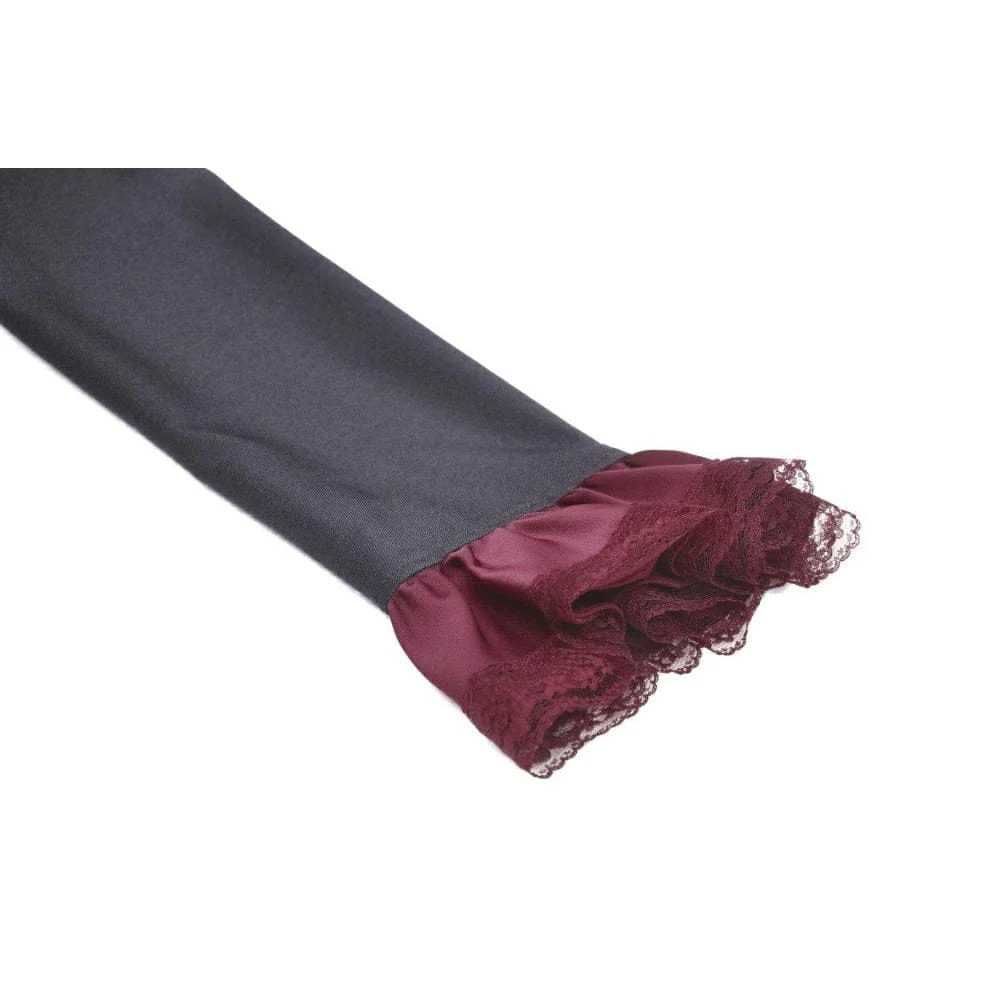 Women's Gothic Puff Sleeved Frilly Necktie Dress Graduation Dress - Image 11