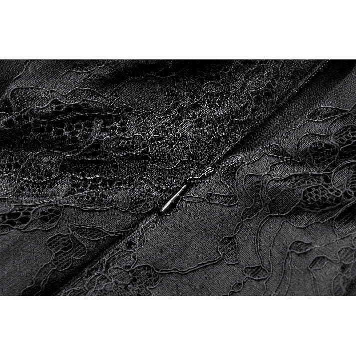Women's Gothic Puff Sleeved Two-piece Lace Maxi Dress Wedding Dress - Image 20