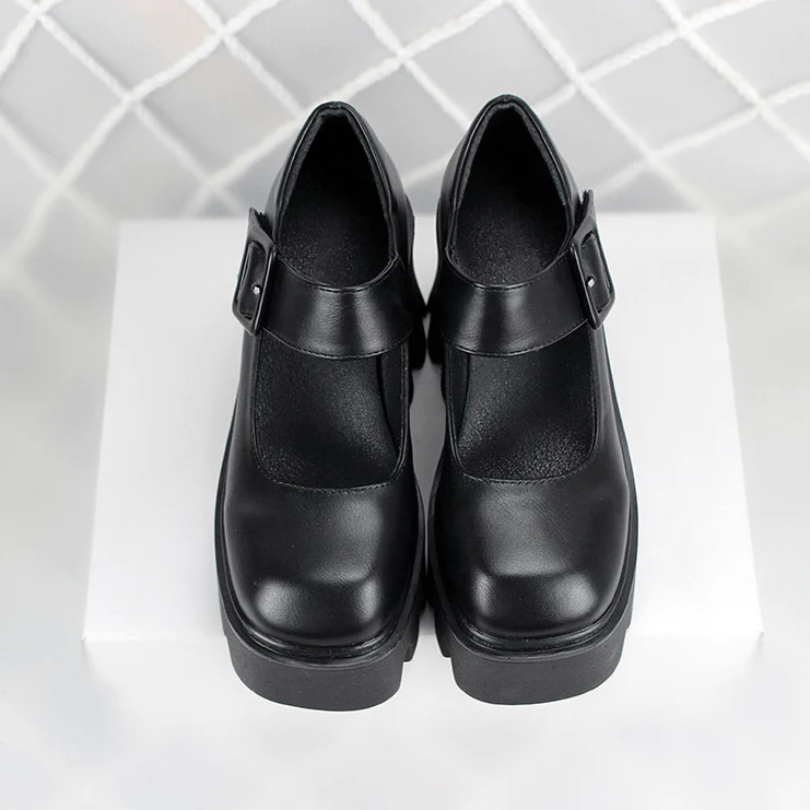 Women's Gothic Punk Buckle Mary Jane Shoes - Image 4