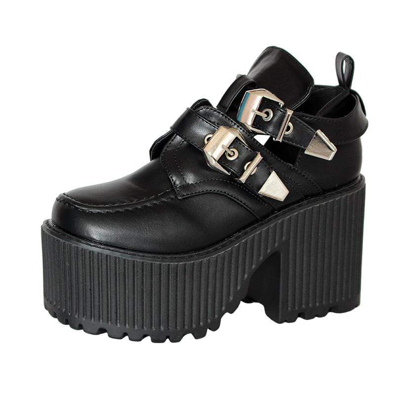 Women's Gothic Punk Buckles Platform Ankle Boots