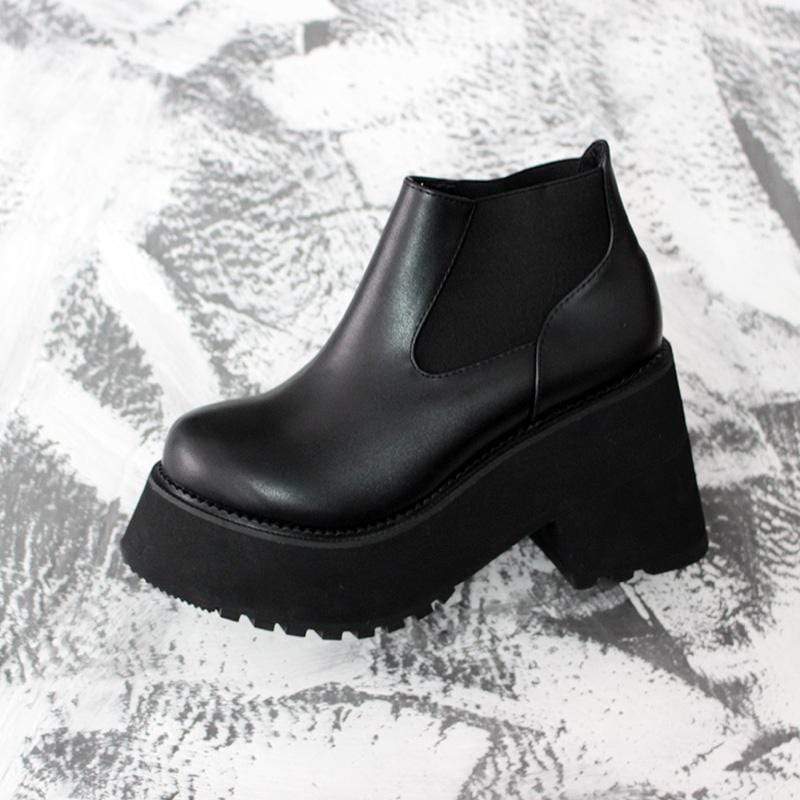Women's Gothic Punk Platform Ankle Chelsea Boots - Image 3