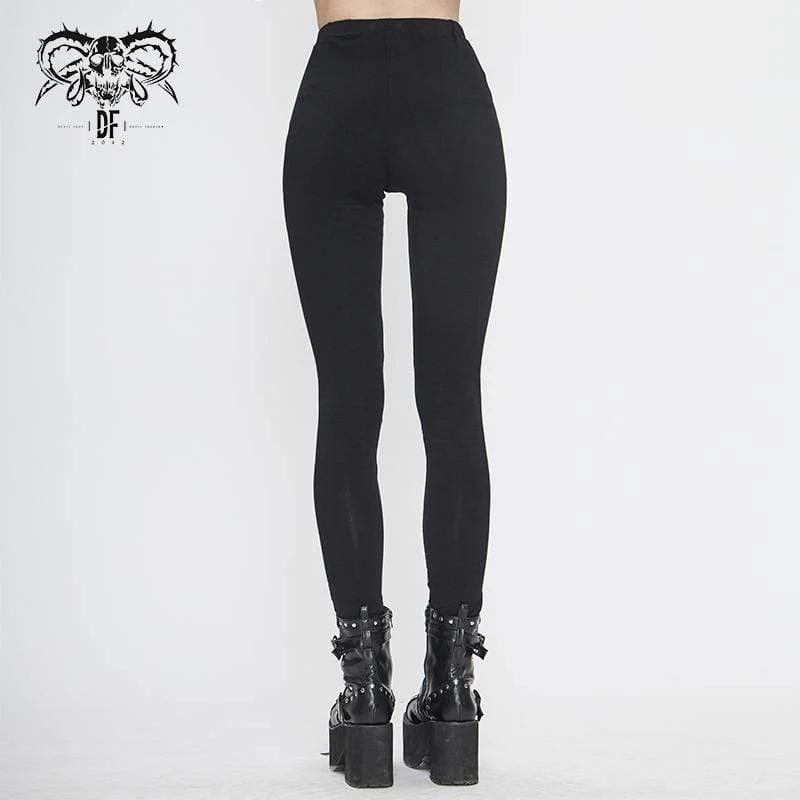 Women's Gothic Punk Skull Leggings - Image 3