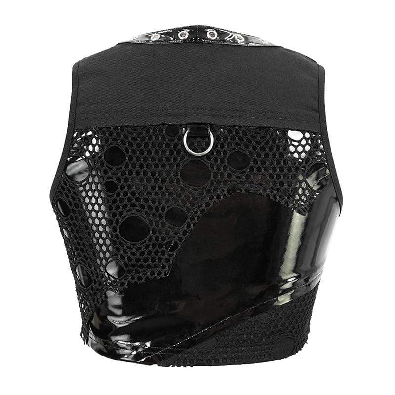 Women's Gothic Punk Sleeveless V-Neck Bustiers - Image 6