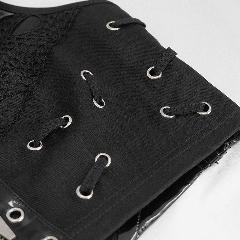 Women's Gothic Punk Sleeveless V-Neck Bustiers - Image 8