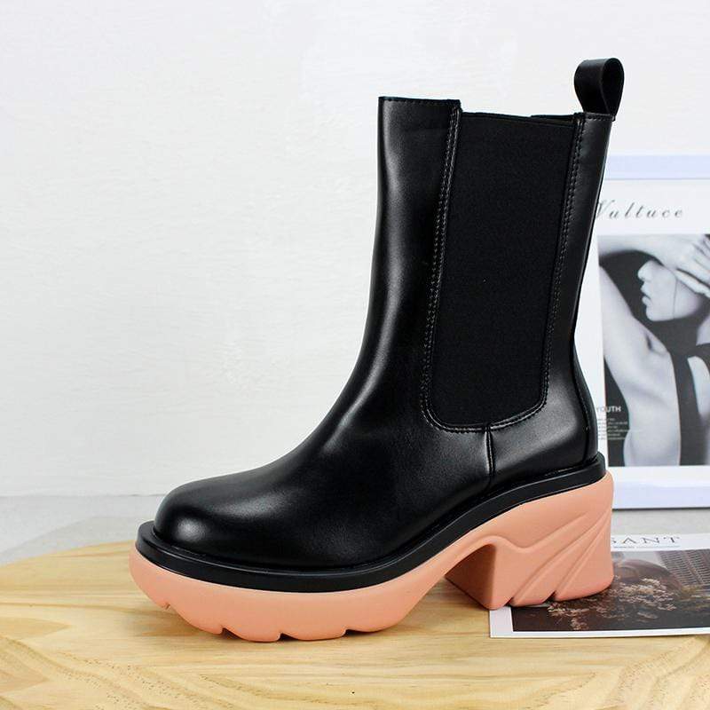 Women's Gothic Punk Wedge Chelsea Boots - Image 2