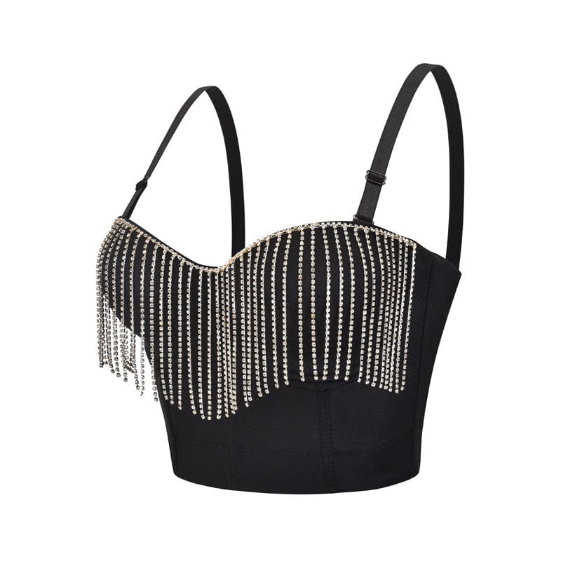 Women's Gothic Rhinestone Tassels Bustier - Image 2