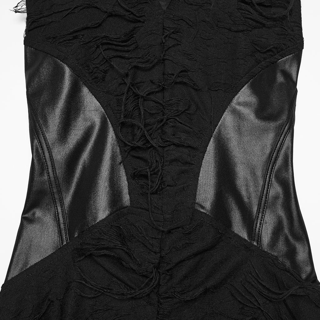 Women's Gothic Ripped Hooded Sleeveless Maxi Dress Graduation Dress - Image 6
