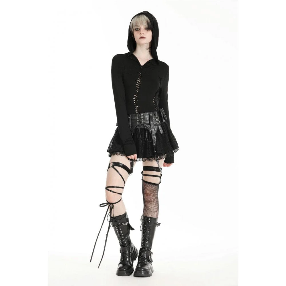 Women's Gothic Ripped Hoodies - Image 3