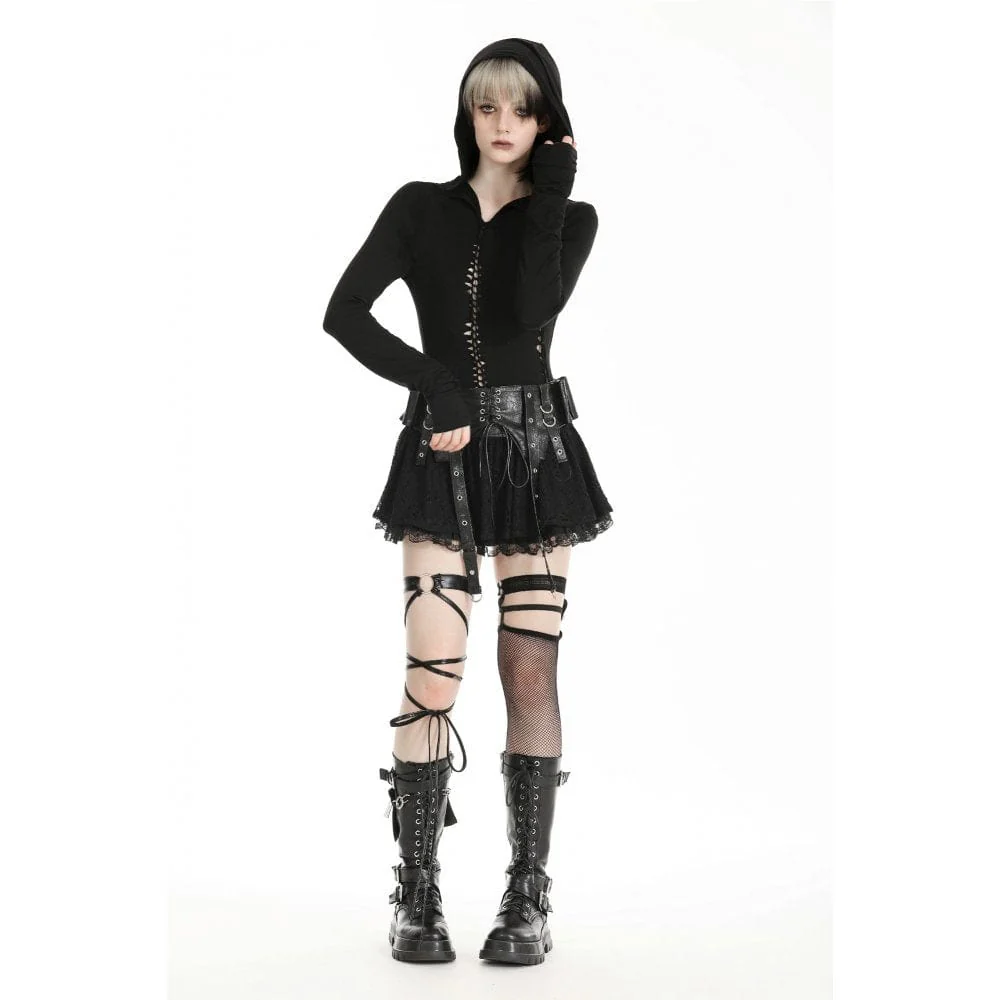Women's Gothic Ripped Hoodies - Image 4
