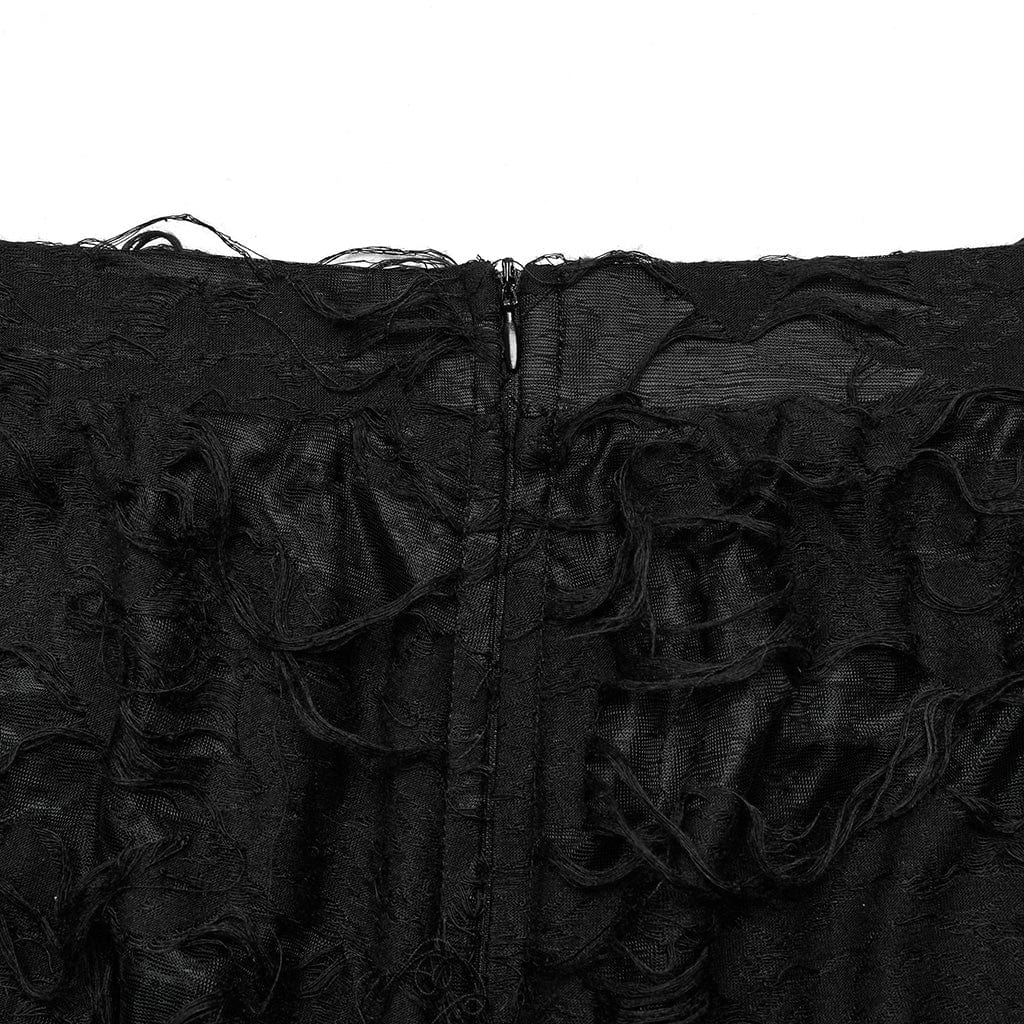 Women's Gothic Ripped Lace Splice Skirt - Image 8