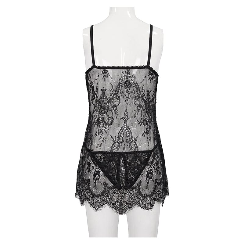 Women's Gothic Romantic Lace Babydoll Set - Image 9
