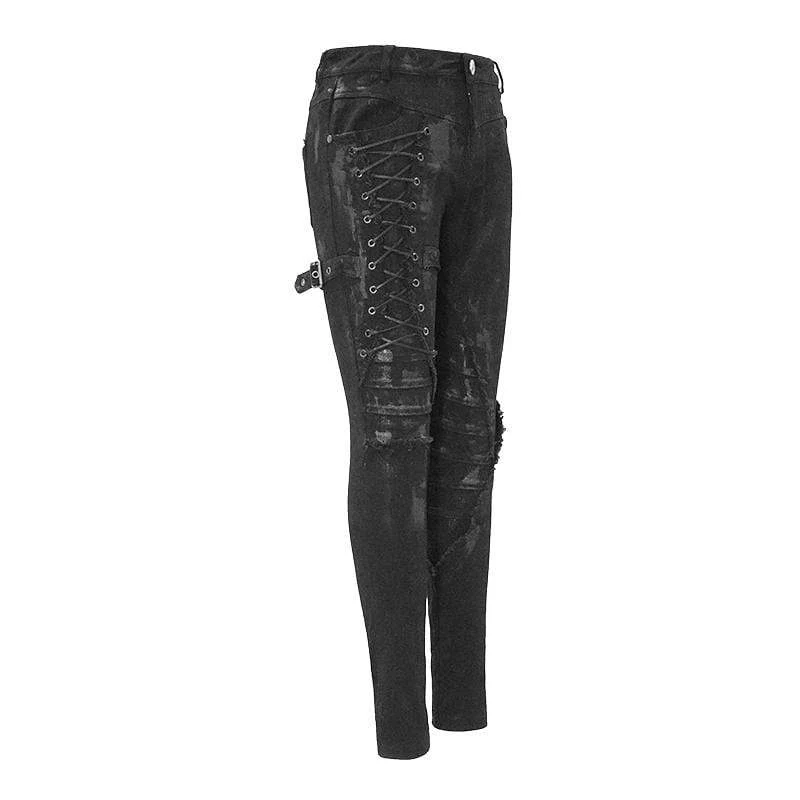 Women's Gothic Ropes Frayed Slim Long Pants - Image 5