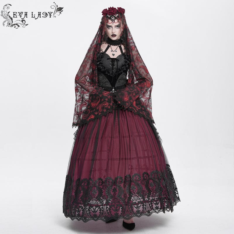Women's Gothic Rose Beaded Mesh Headwear - Image 5