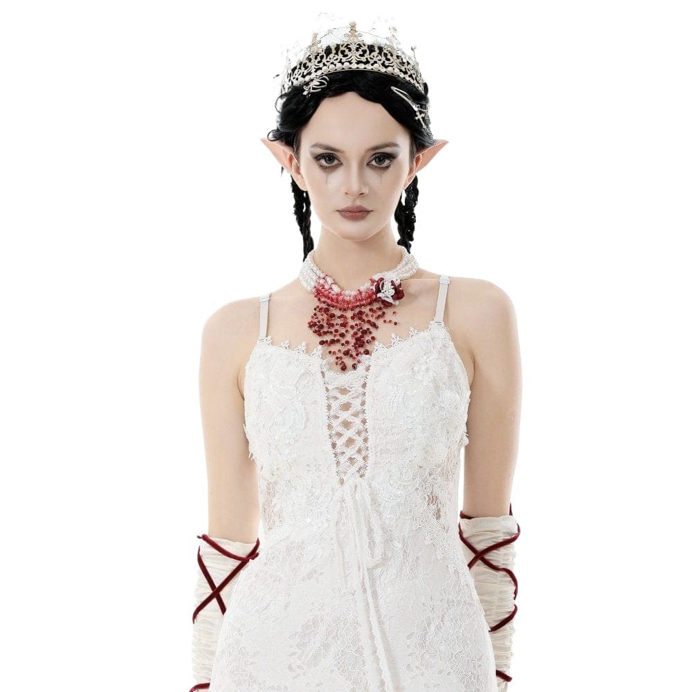 Women's Gothic Rose Beaded Multilayer Pearl Necklace - Image 2