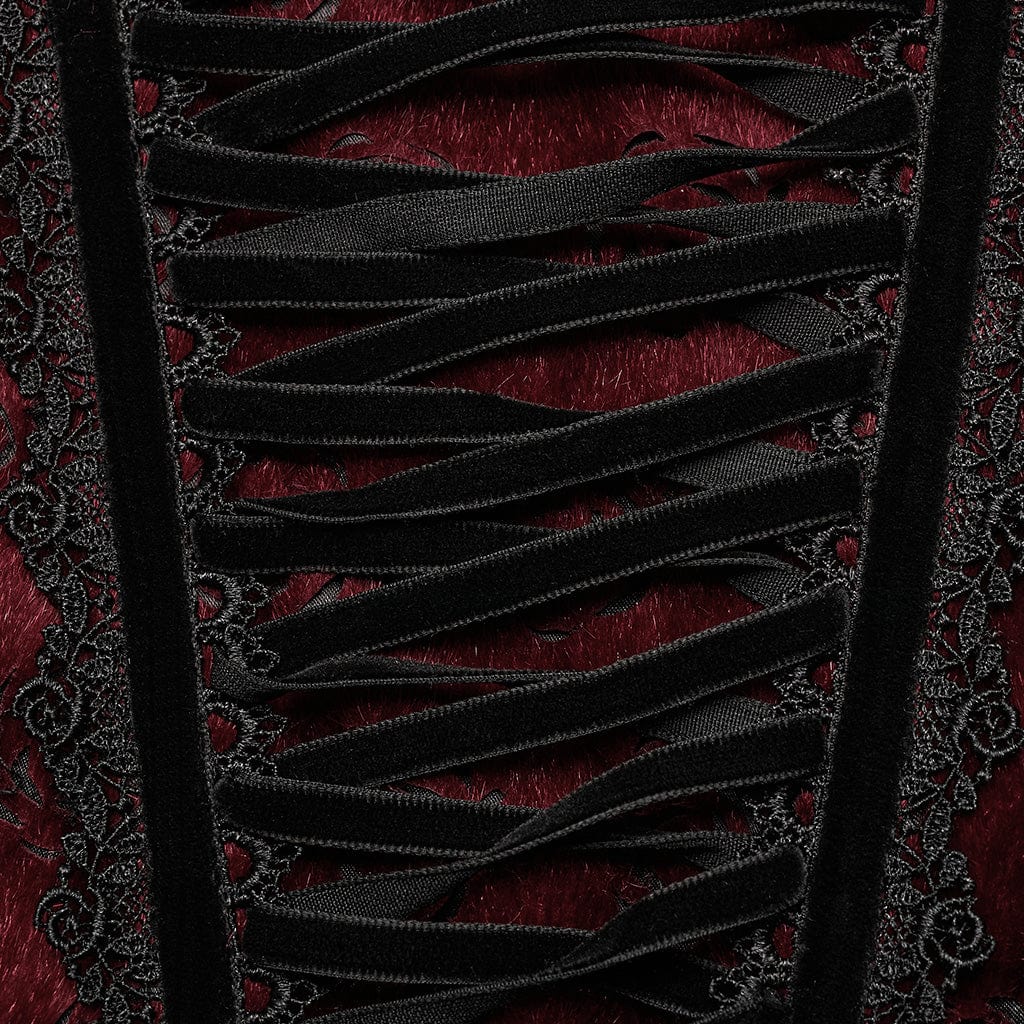 Women's Gothic Rose Cutout Lace-up Underbust Corset - Image 6