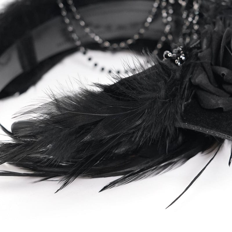Women's Gothic Rose Feathered Batwing Headwear - Image 10