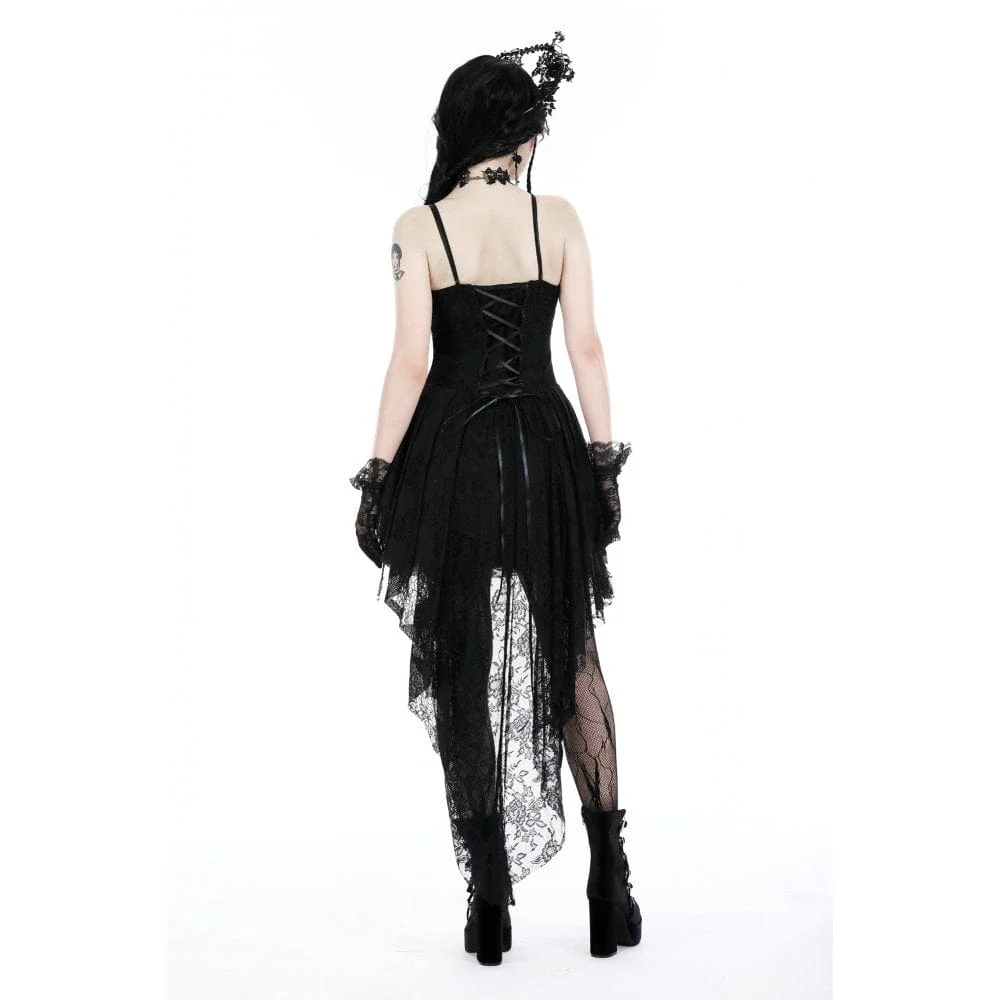 Women's Gothic Rose High-low Slip Wedding Dress - Image 10