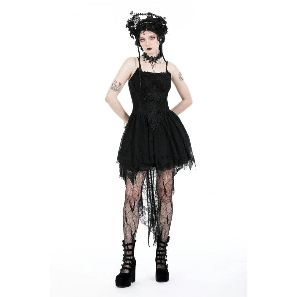 Women's Gothic Rose High-low Slip Wedding Dress - Image 3