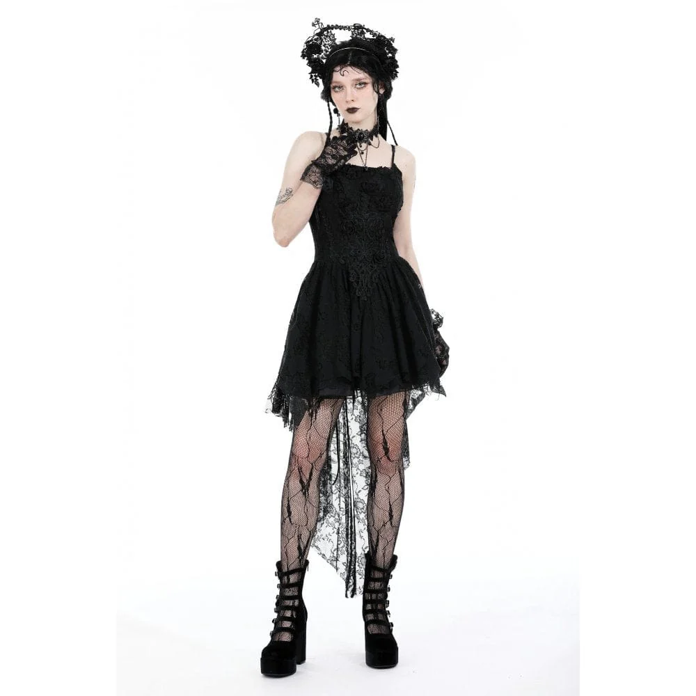 Women's Gothic Rose High-low Slip Wedding Dress - Image 4