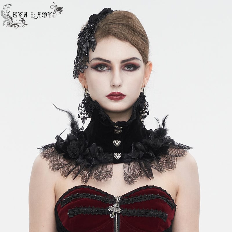 Women's Gothic Rose Lace Hem Neckwear - Image 2