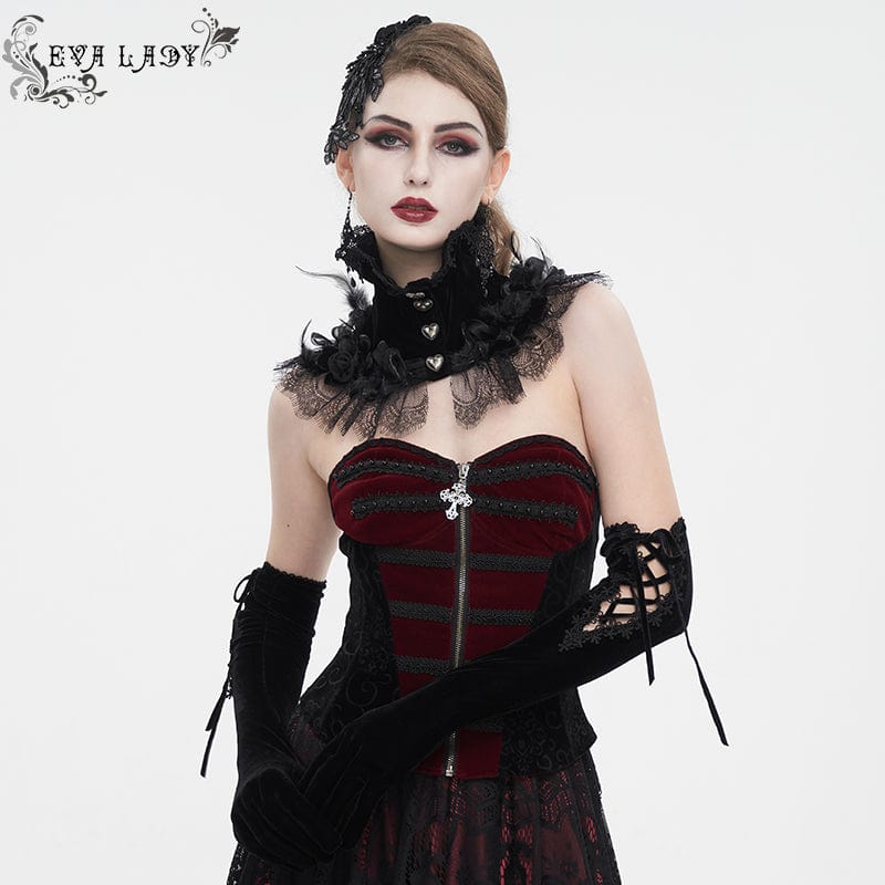 Women's Gothic Rose Lace Hem Neckwear - Image 5