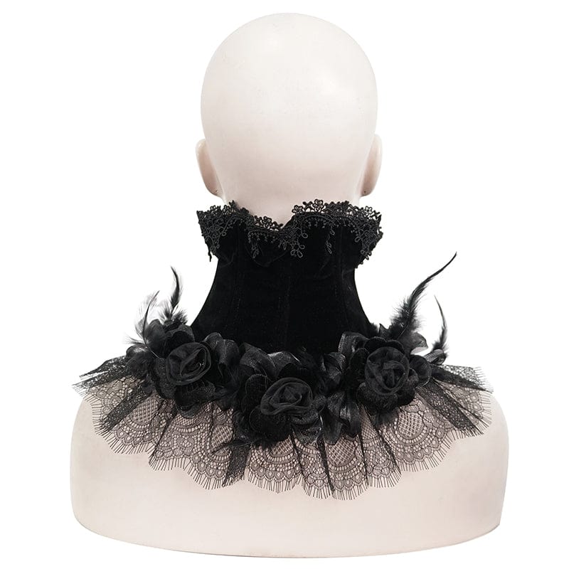 Women's Gothic Rose Lace Hem Neckwear - Image 9