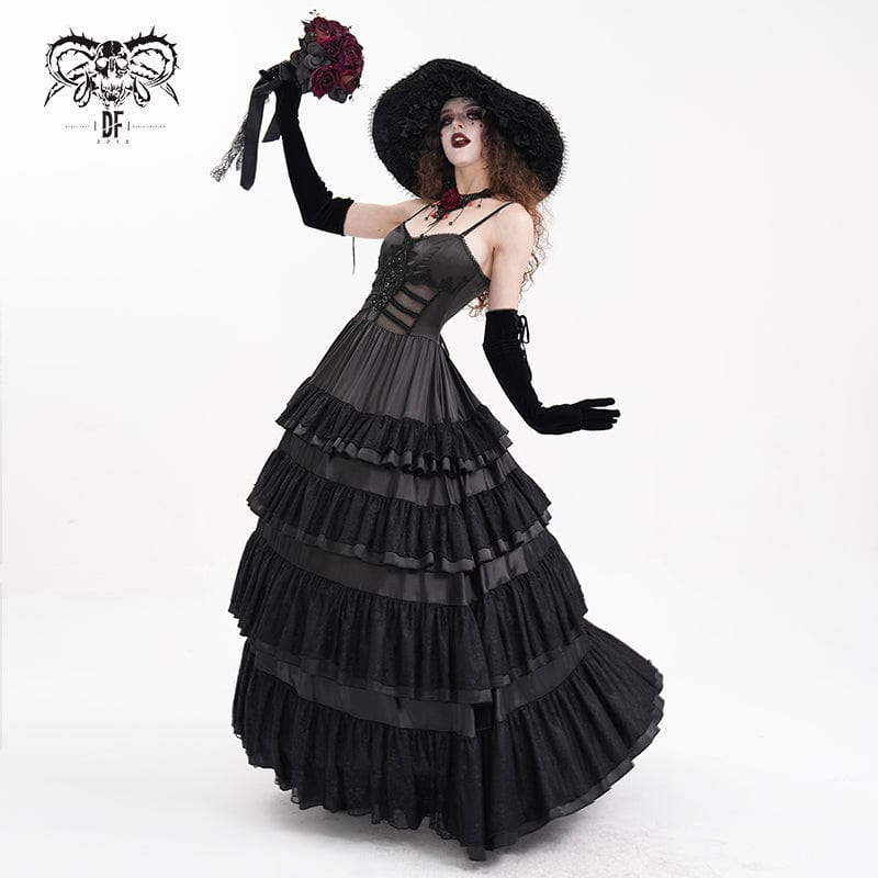 Women's Gothic Rose Lace Mesh Hats - Image 5