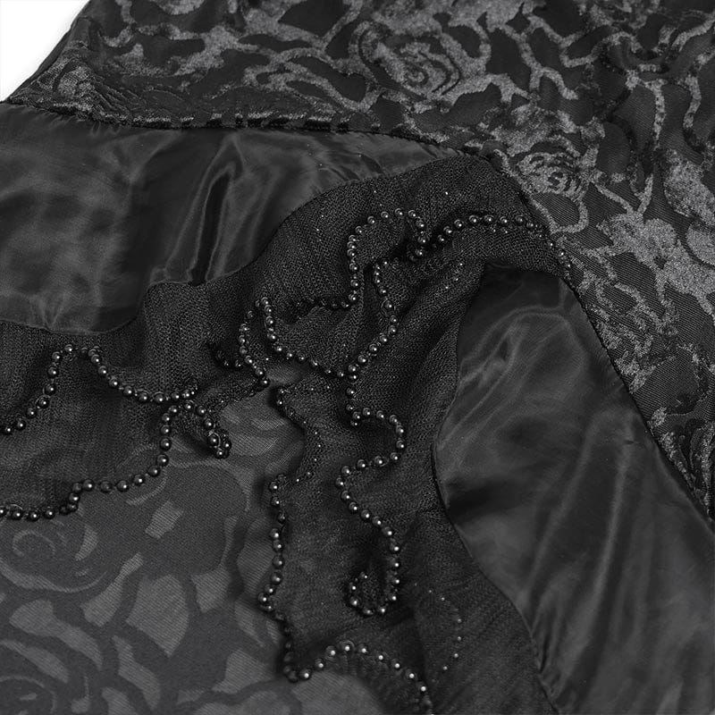 Women's Gothic Rose Lace-up Irregular Hem Skirt Black - Image 13