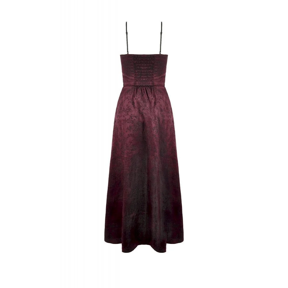 Women's Gothic Rose Layered Lace Ruffle Asymmetric Slip Dress Wedding Dress - Image 12