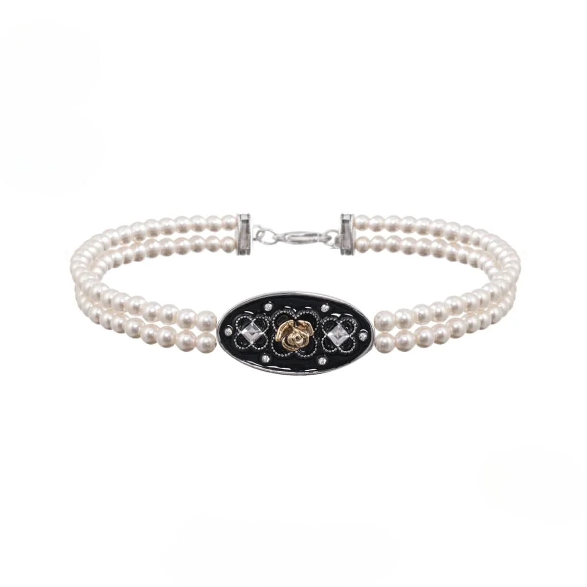 Women's Gothic Rose Pearl Layered Choker - Image 5