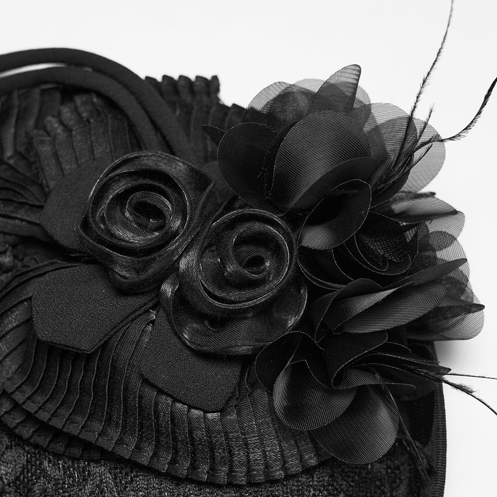 Women's Gothic Rose Ribbon Hat - Image 7