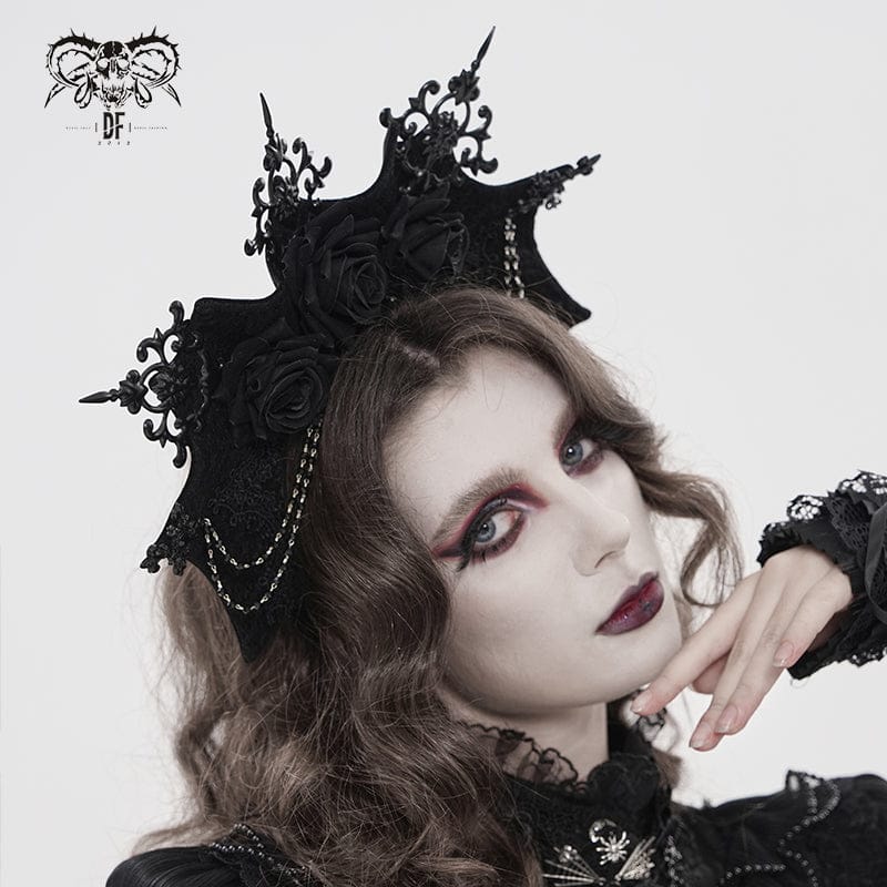Women's Gothic Rose Spiked Beaded Headwear - Image 2