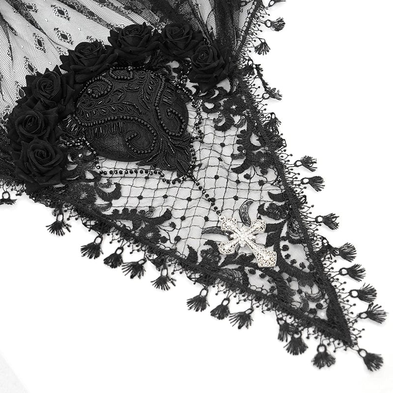 Women's Gothic Rose Tassel Lace Headwear - Image 9