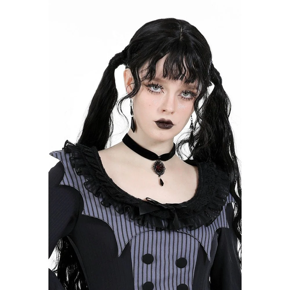 Women's Gothic Rose Velvet Choker - Image 4