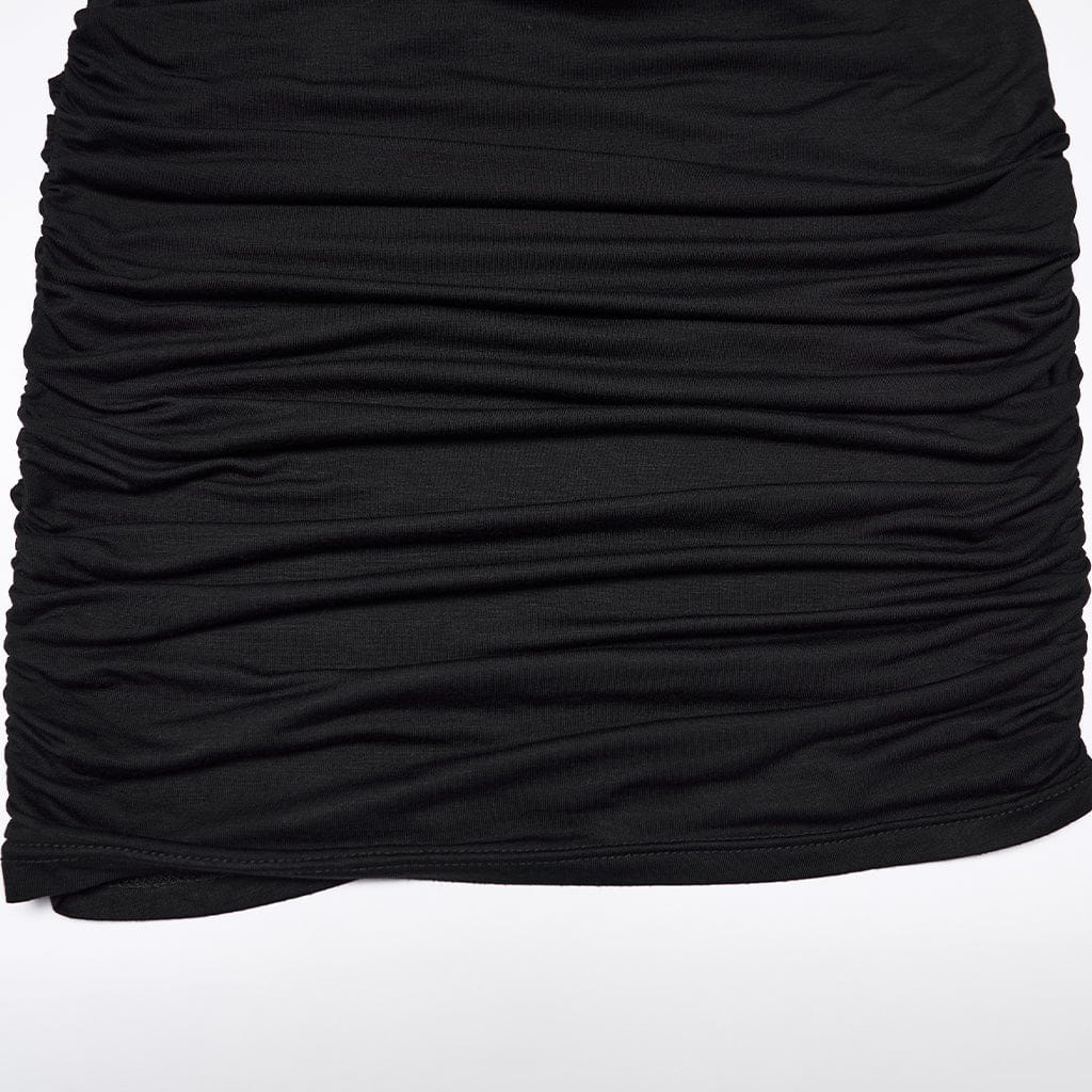 Women's Gothic Ruched Cutout Slip Dress Graduation Dress - Image 8