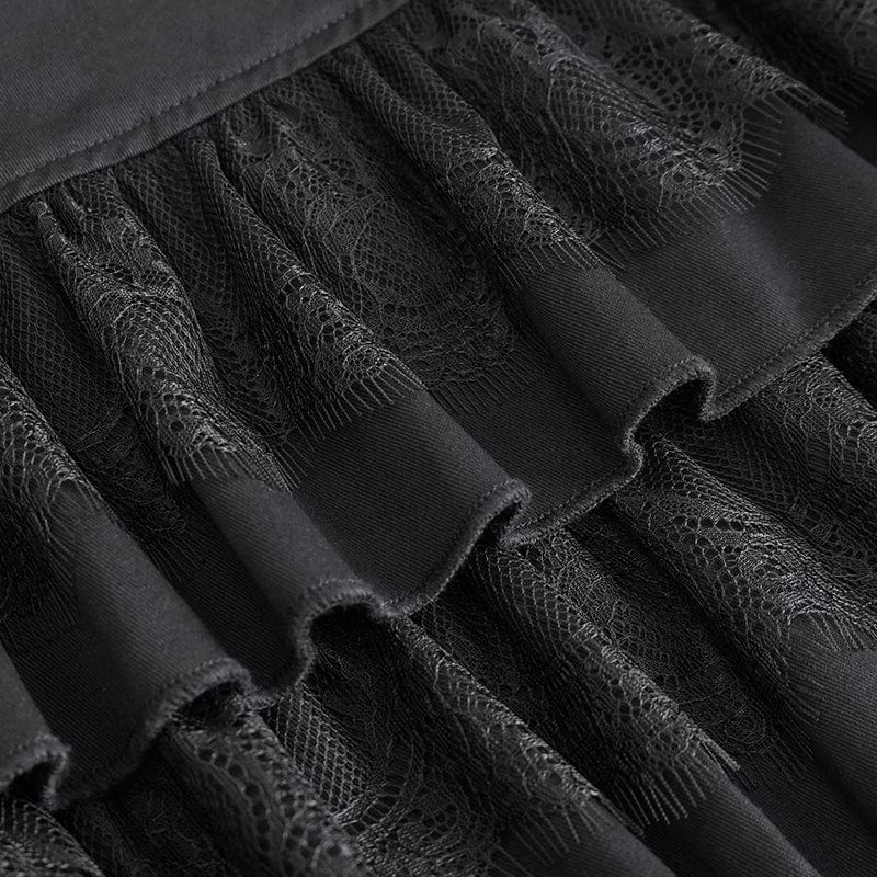 Women's Gothic Ruffled Buckle Long Overskirts - Image 12