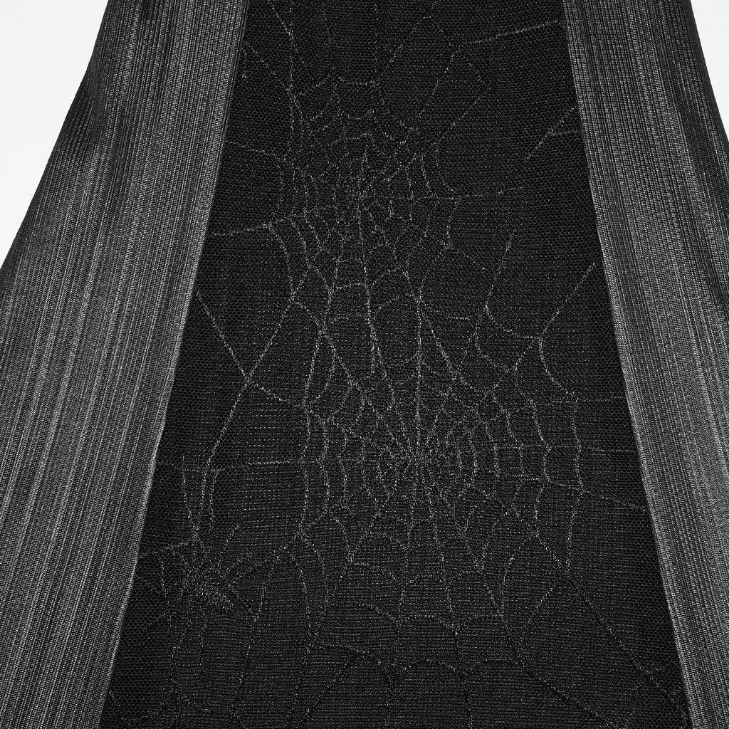 Women's Gothic Ruffled Cobweb Pattern Flared Pants - Image 8