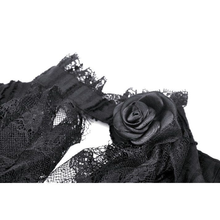 Women's Gothic Ruffled Lace Splice Shirt - Image 15