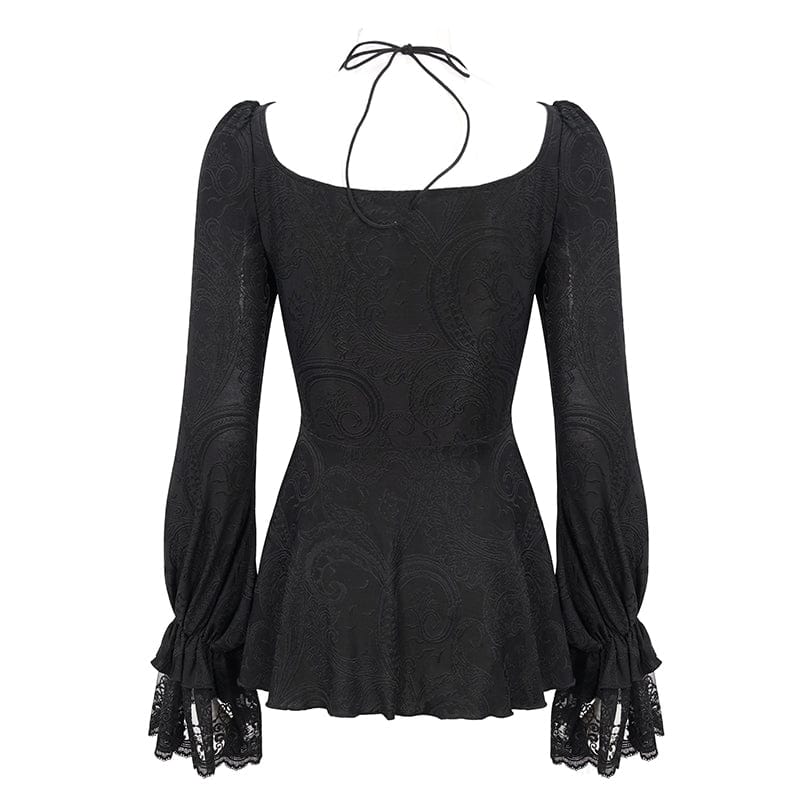 Women's Gothic Ruffled Lace Splice Shirt - Image 8