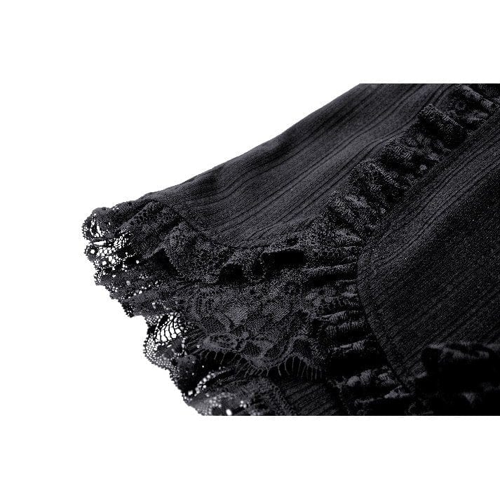 Women's Gothic Ruffled Lace Splice Shorts - Image 16