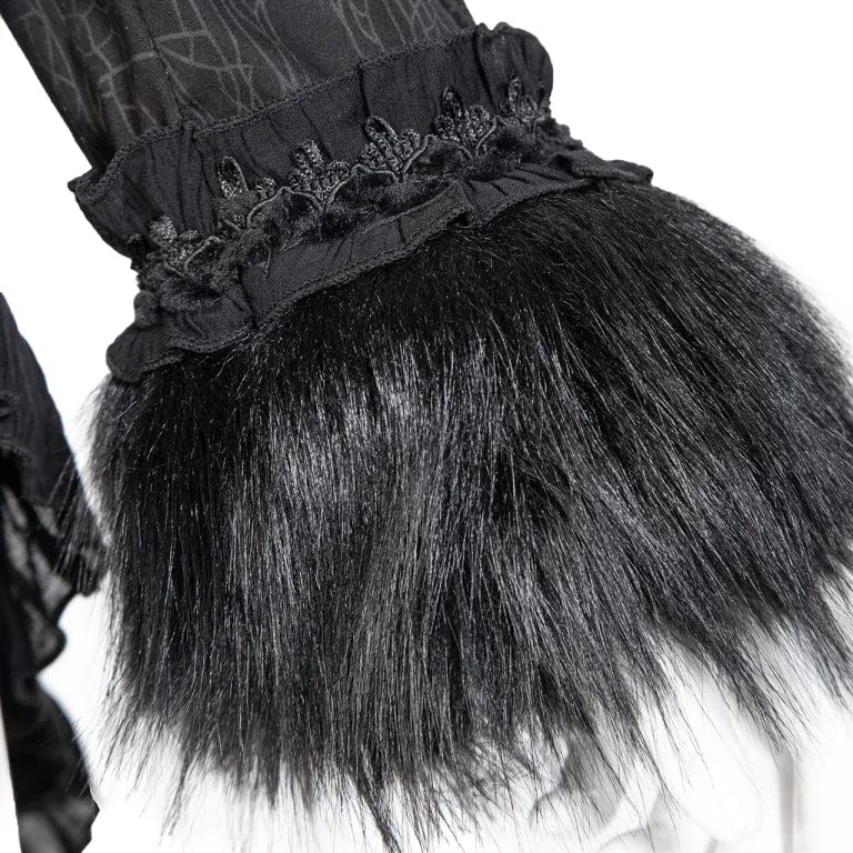 Women's Gothic Ruffled Lace Splice Swallow-tailed Coat - Image 11