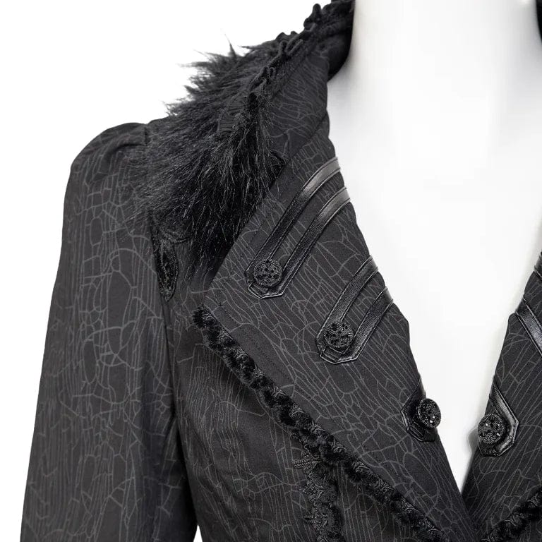Women's Gothic Ruffled Lace Splice Swallow-tailed Coat - Image 8