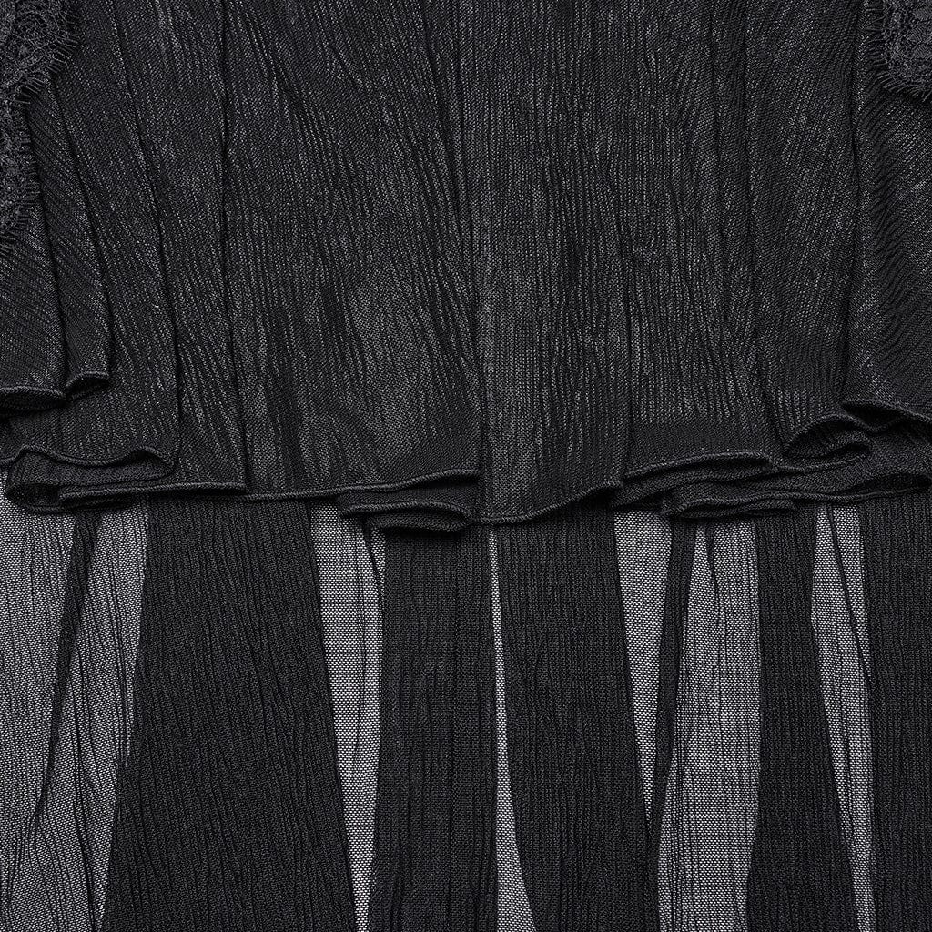 Women's Gothic Ruffled Lace Splice Velvet Fishtailed Skirt - Image 8