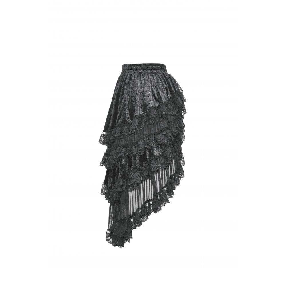 Women's Gothic Ruffled Layered High-low Skirt - Image 10
