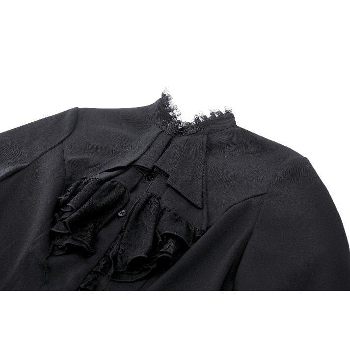Women's Gothic Ruffled Layered Long Sleeved Shirt - Image 11