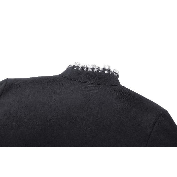 Women's Gothic Ruffled Layered Long Sleeved Shirt - Image 13