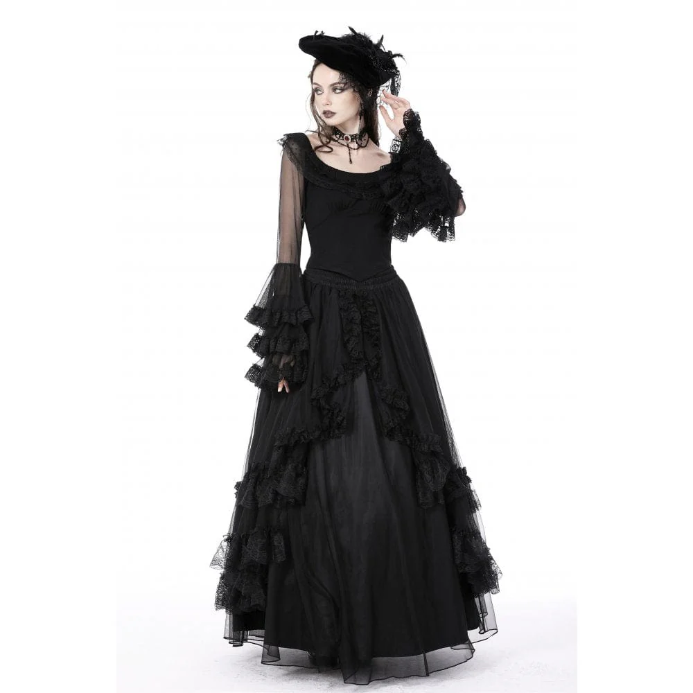 Women's Gothic Ruffled Layered Skirt - Image 3